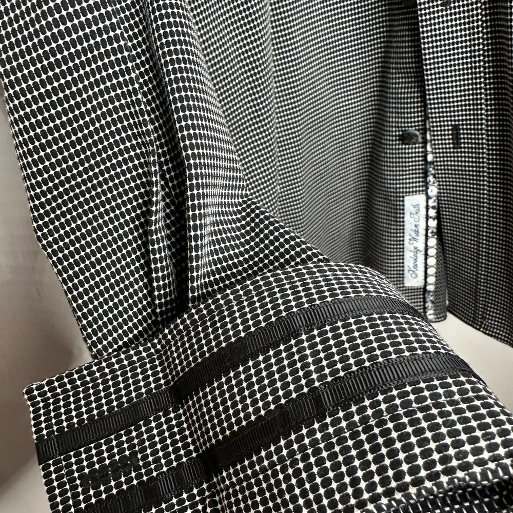 Robert Graham Modern Americana Men's XL Tailored Fit Black Dot Knowledge - Picture 9 of 10